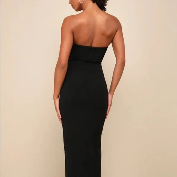 After Hours Black Strapless Ruffled Maxi Dress - Picture 2 of 4